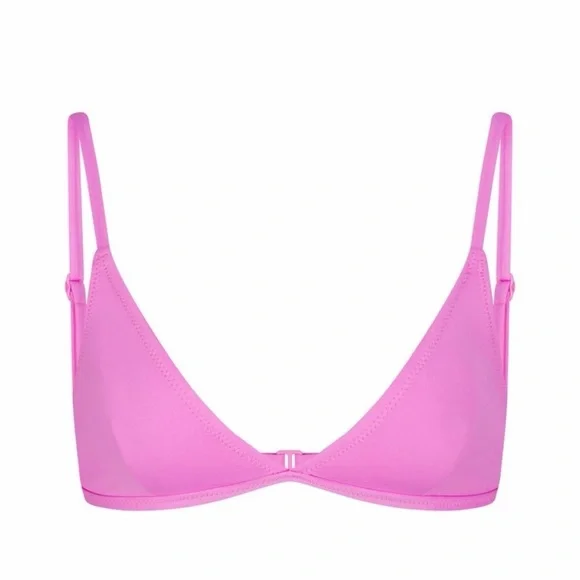 SKIMS Neon Orchid Pink Swim Adjustable Triangle Bikini Top size Large EUC - Picture 4 of 9